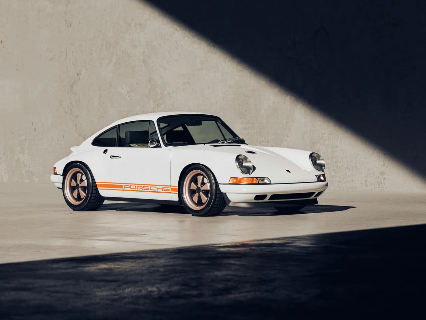 A white classic Porsche 911