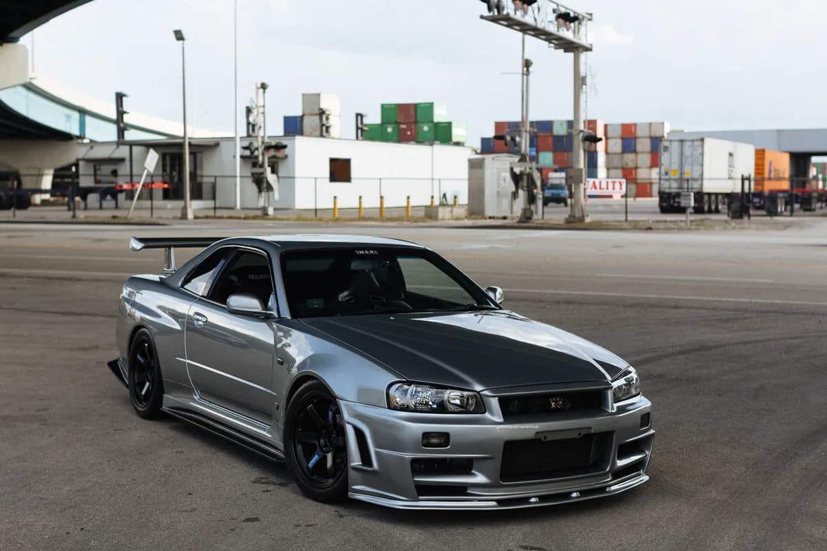A silver Nissan Skyline GT-R