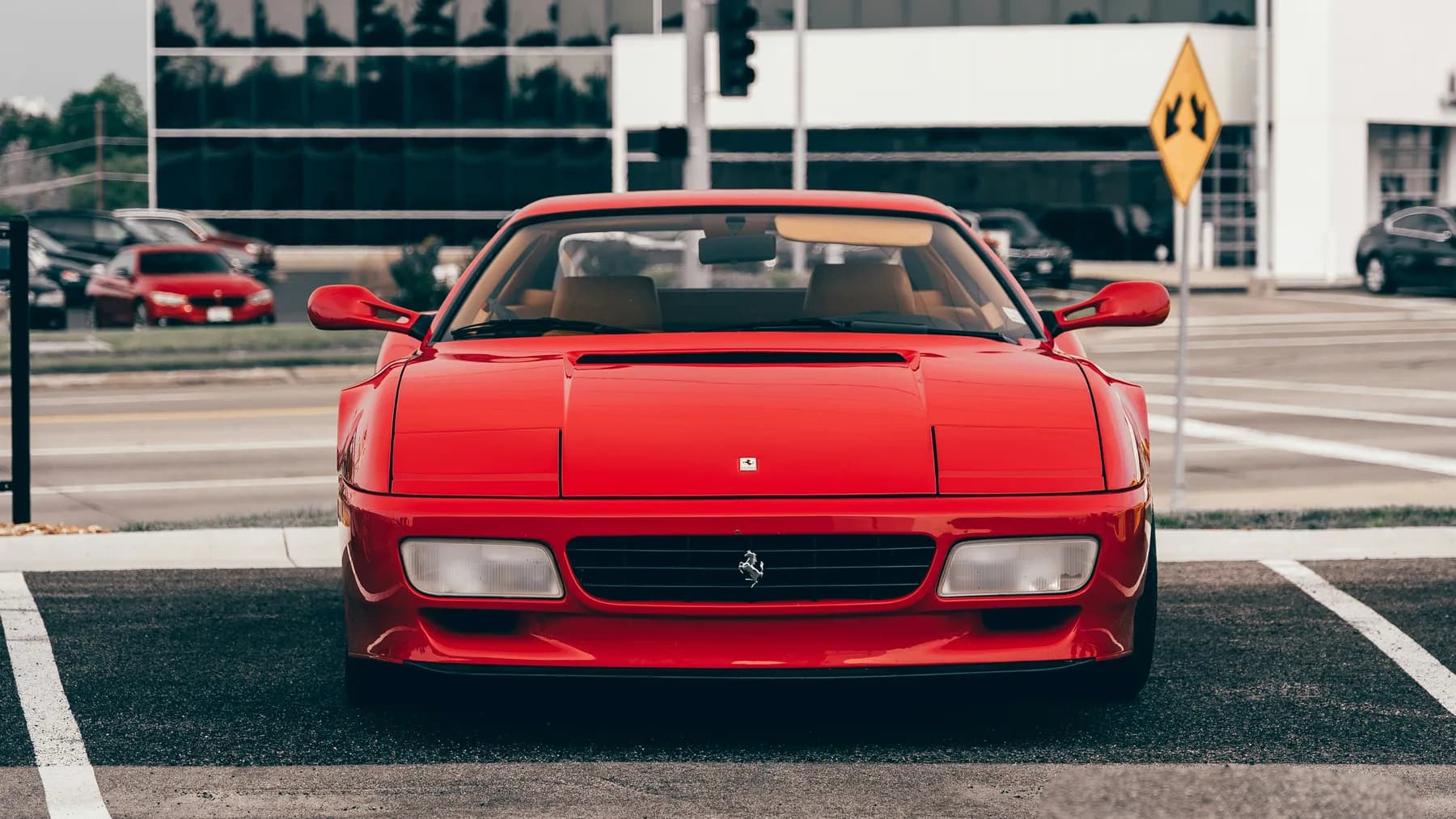 A classic red Ferrari